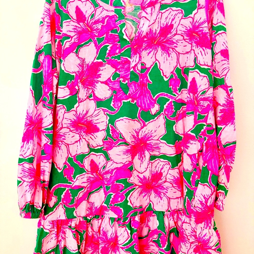 Lilly Pulitzer Kids Dress in Pink and Green Floral